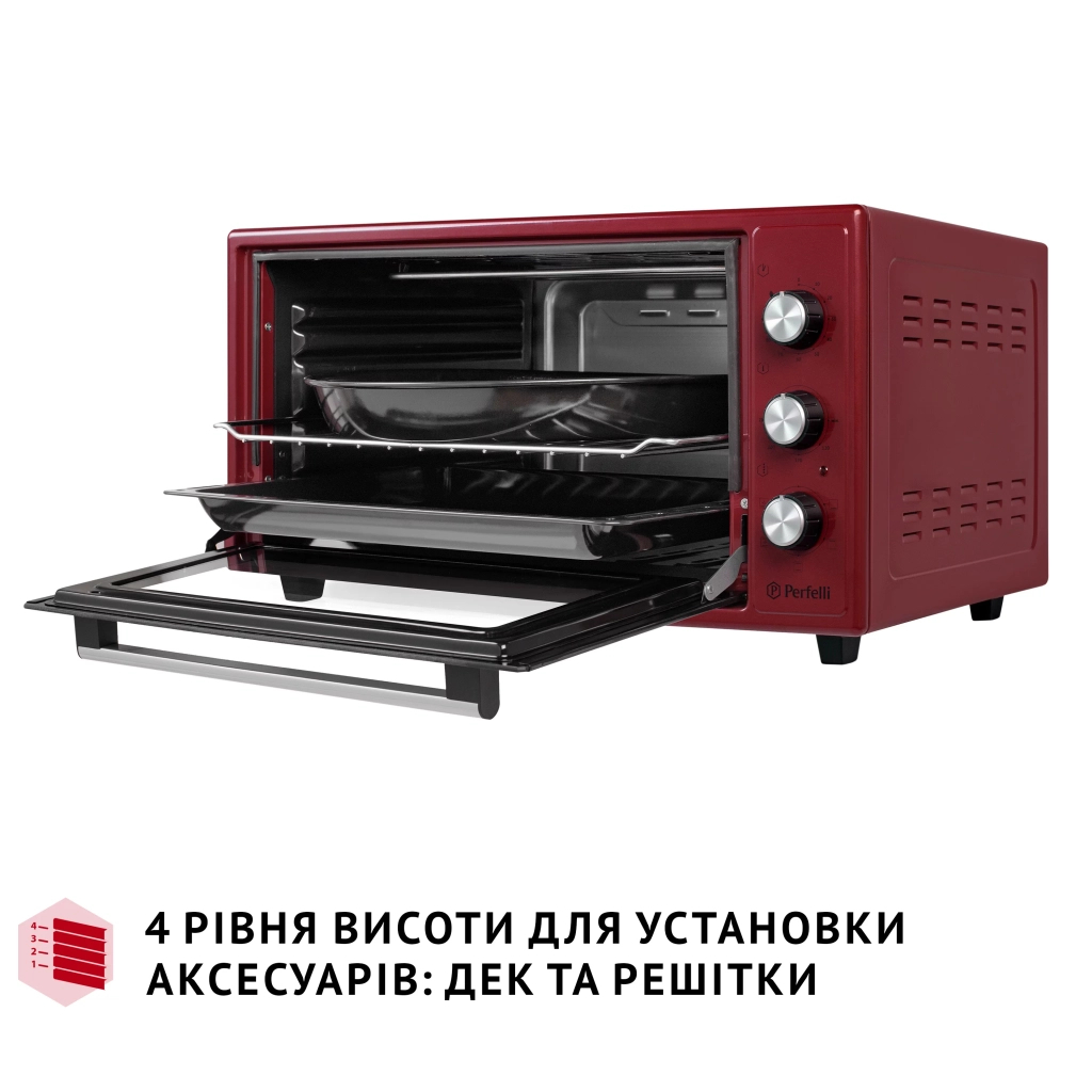 Електропіч Perfelli TRIMO 48 RED - зображення 6