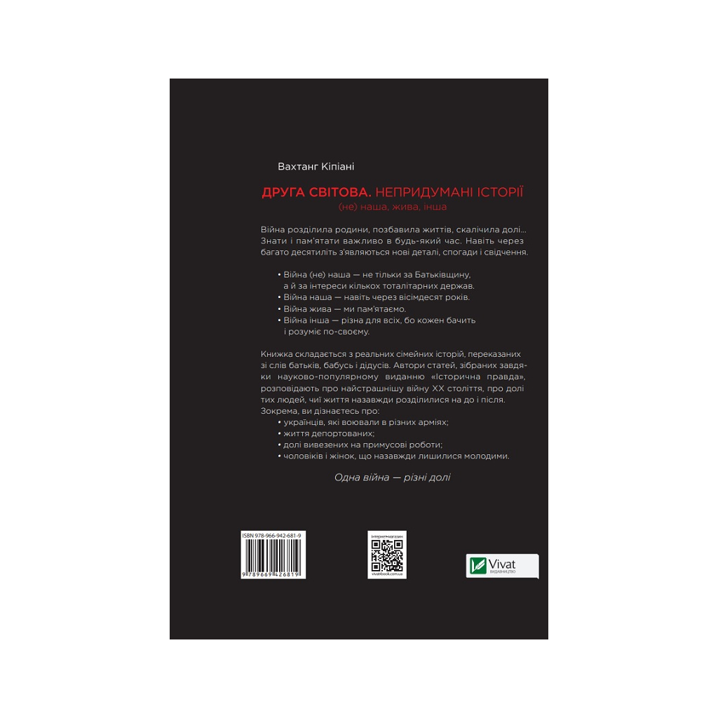 Книга Друга світова. Непридумані історії. (Не) наша жива інша - Вахтанг Кіпіані Vivat (9789669426819) - зображення 3