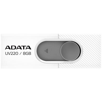 USB флеш накопичувач ADATA 8GB UV220 White/Gray USB 2.0 (AUV220-8G-RWHGY) - зображення 1