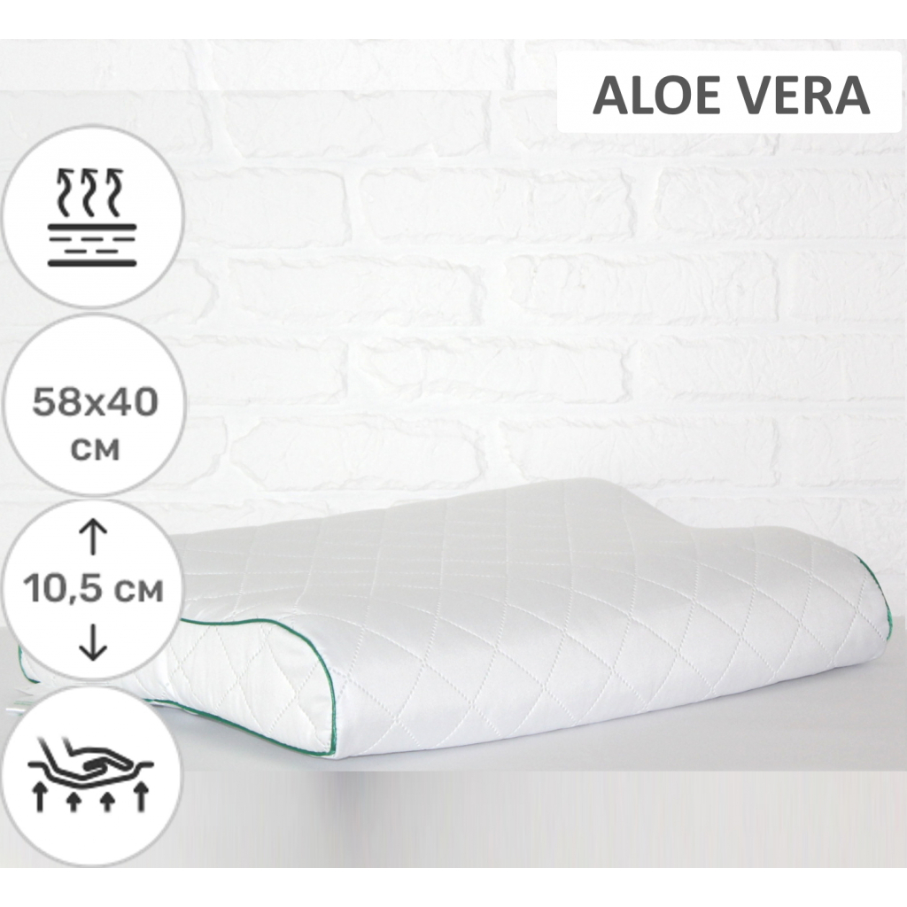 Подушка MirSon ортопедична 6040 Steep Line Aloe Vera Aero 58х40х10.5 (2200003261639) - изображение 2