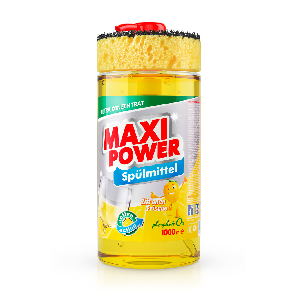 Засіб для ручного миття посуду Maxi Power Лимон 1000 мл (4823098400929) - зображення 1
