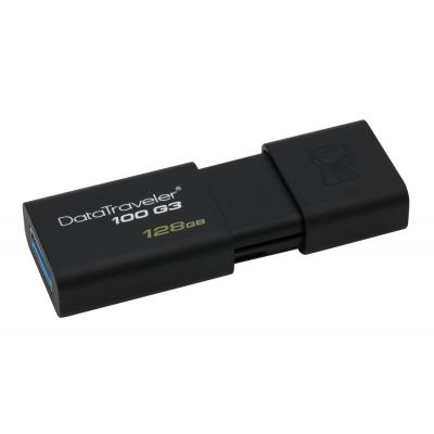 USB флеш накопичувач Kingston 128GB DT100 G3 Black USB 3.0 (DT100G3/128GB) - зображення 3