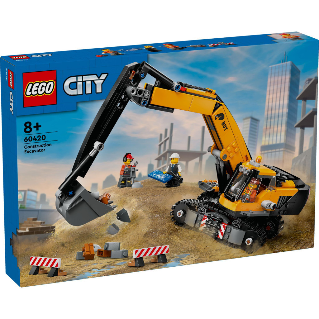 Конструктор LEGO City Жовтий будівельний екскаватор (60420) - зображення 1