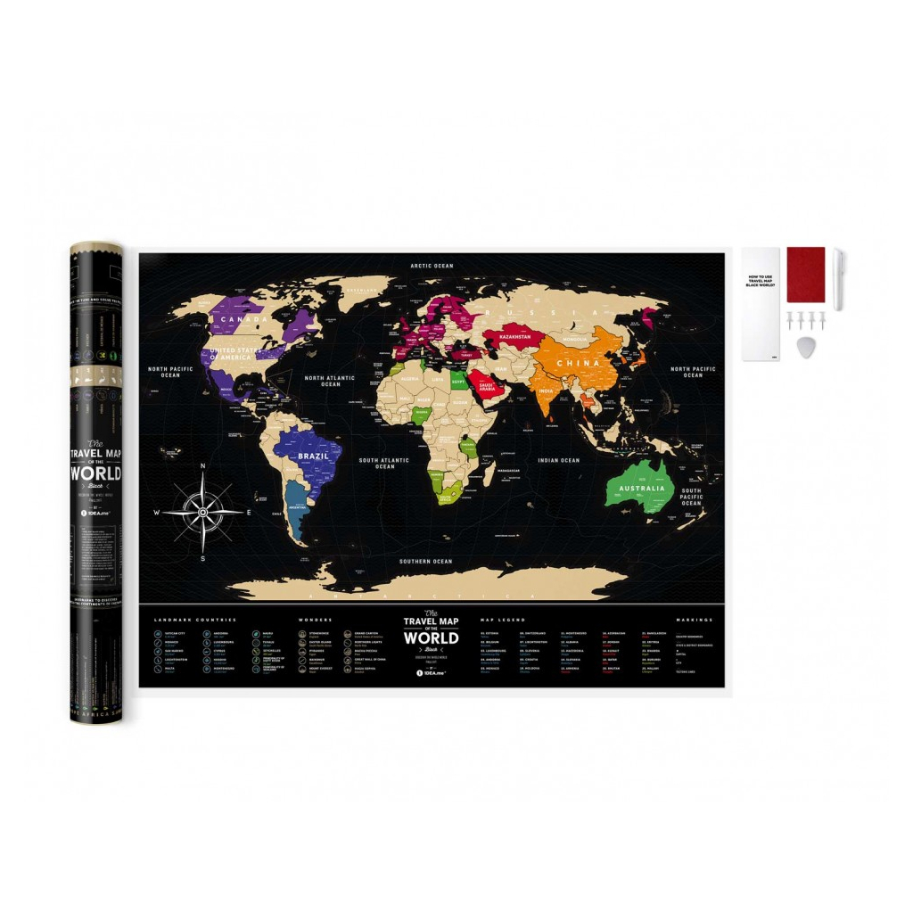 Скретч карта 1DEA.me Travel Map Black World (13007) - изображение 2