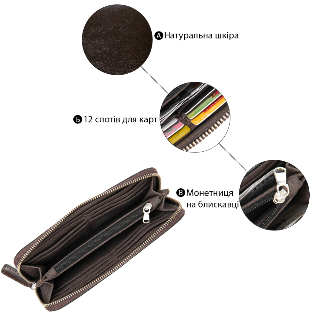 Гаманець Grande Pelle Коричневий (11466) - зображення 4