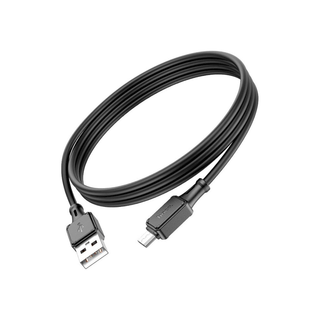 Дата кабель USB 2.0 AM to Micro 5P 1.0m Assistant silicone X101 black HOCO (6942007604055) - зображення 4