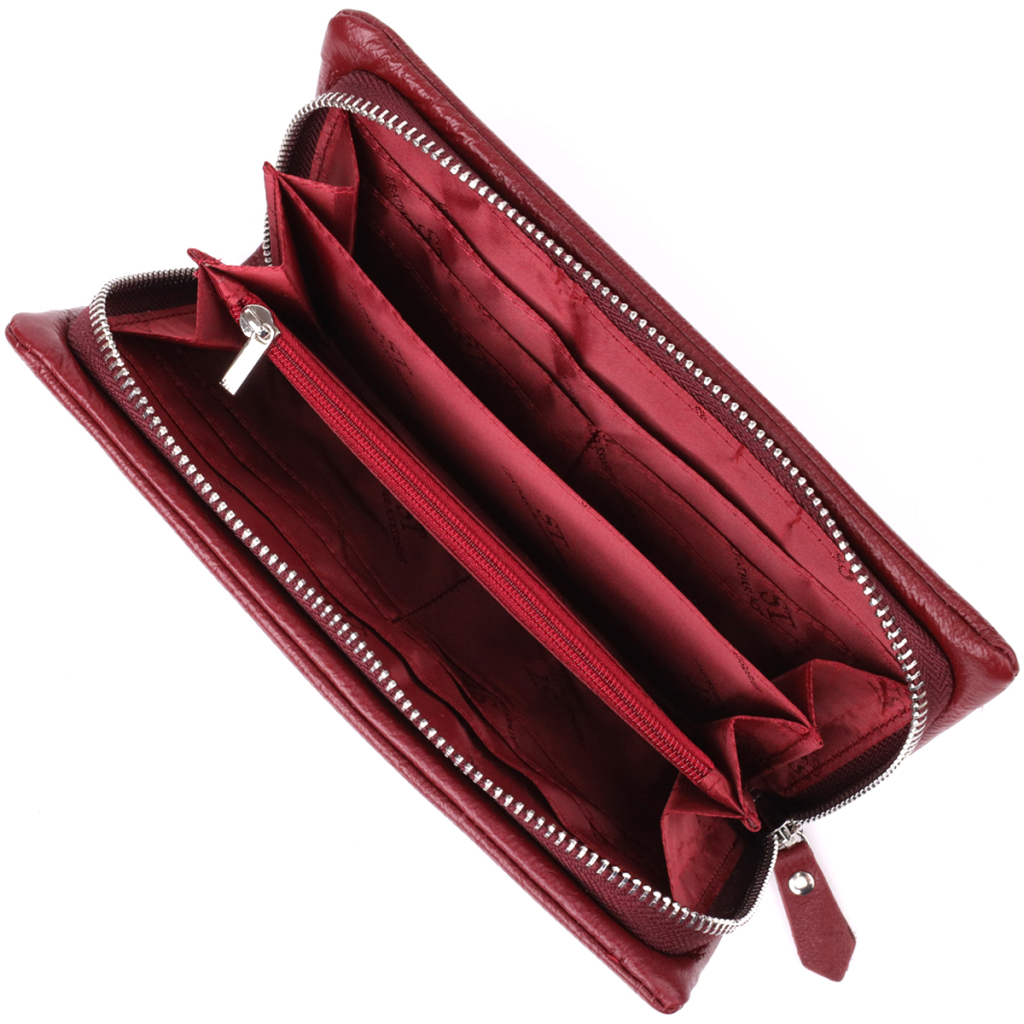 Гаманець ST Leather Шкіряний з відділенням під телефон Бордовий (23102) - зображення 5