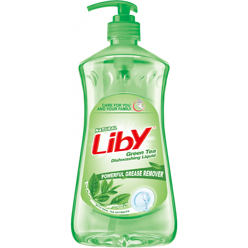 Засіб для ручного миття посуду Liby Зелений чай для миття посуду, фруктів та овочів 1.05 л (6920174700589) - зображення 1