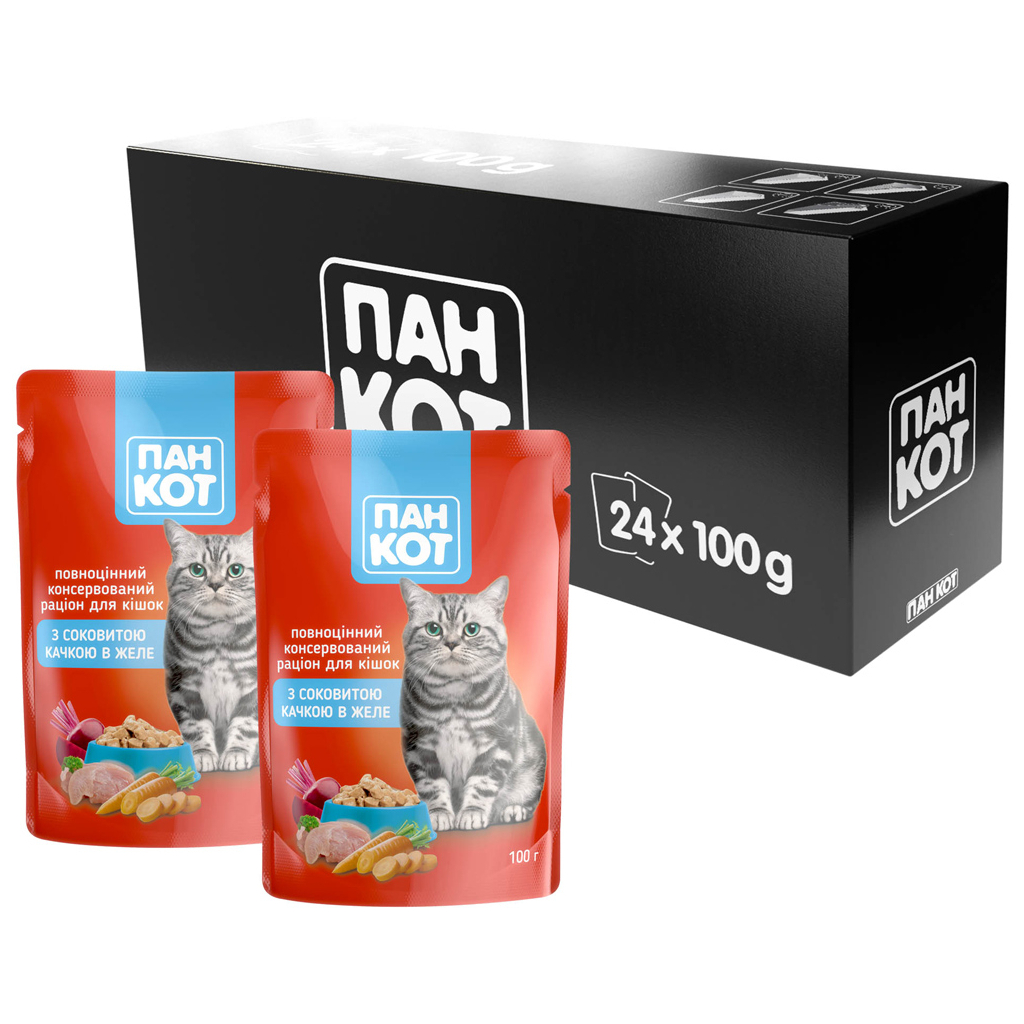 Вологий корм для кішок Пан Кот качка в желе 100 г (4820111140992) - зображення 3