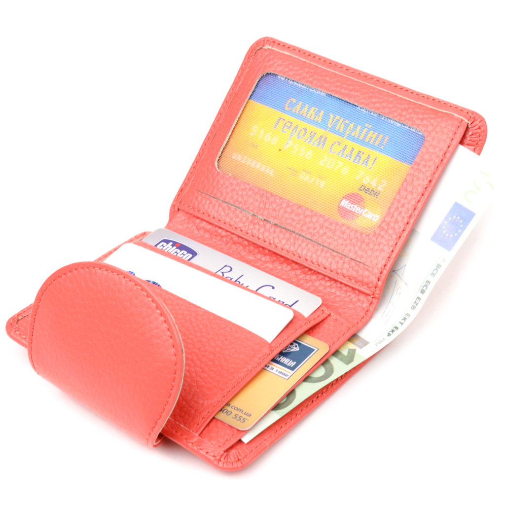 Портмоне Canpellini З натуральної шкіри Кораловий (21669) - зображення 7