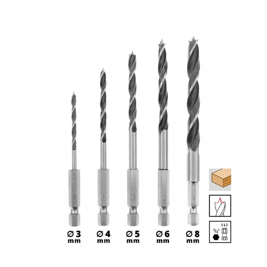 Набір свердл Einhell універсальний, 2-8мм, 16 шт, кейс (108953) - зображення 5
