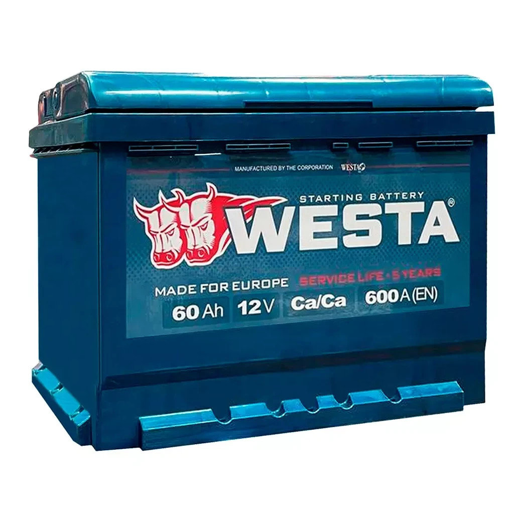 Акумулятор автомобільний Westa 6CT-60 А (0) А 600A - зображення 1