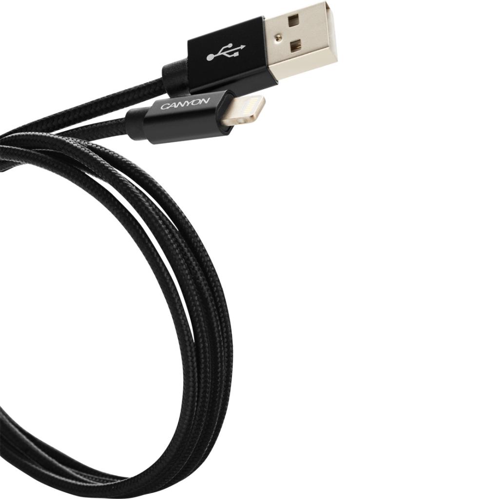 Дата кабель USB 2.0 AM to Lightning 1.0m MFI Black Canyon (CNS-MFIC3B) - зображення 4
