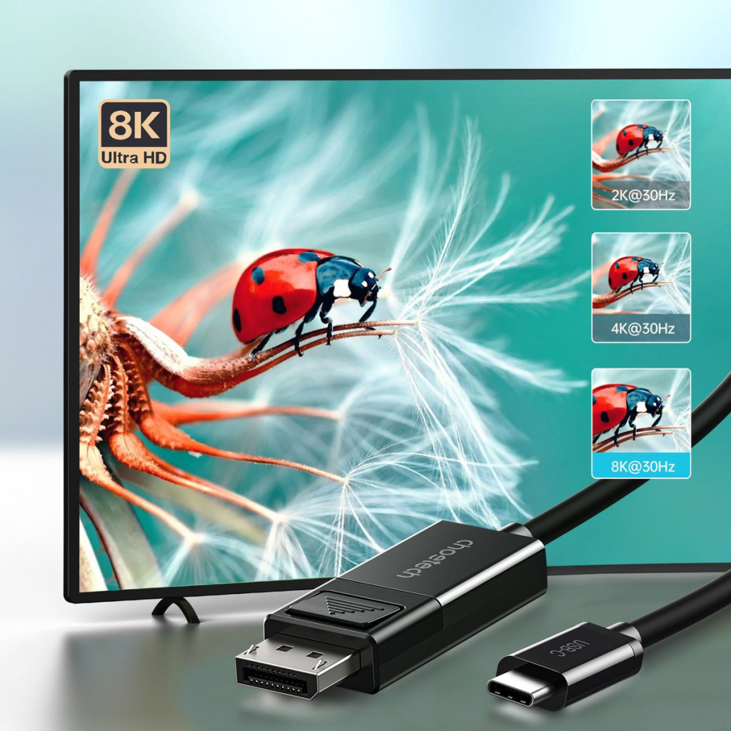Кабель мультимедійний USB 3.1 Type-C to DisplayPort 1.8m V1.4 Thunderbolt 3 4K60Hz PVC Choetech (XCP-1803) - зображення 4