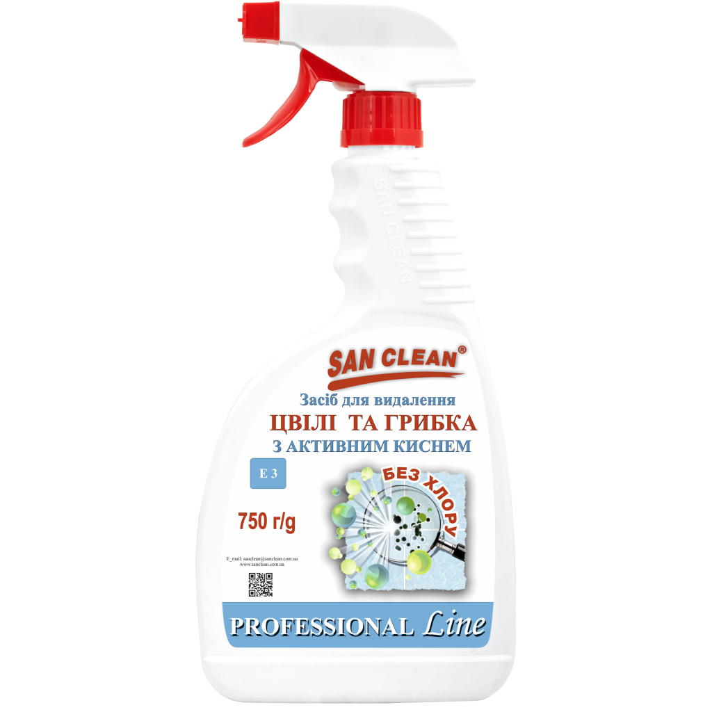 Спрей для чищення ванн San Clean Prof Line для видалення цвілі та грибка 750 г (4820003544891) - зображення 1