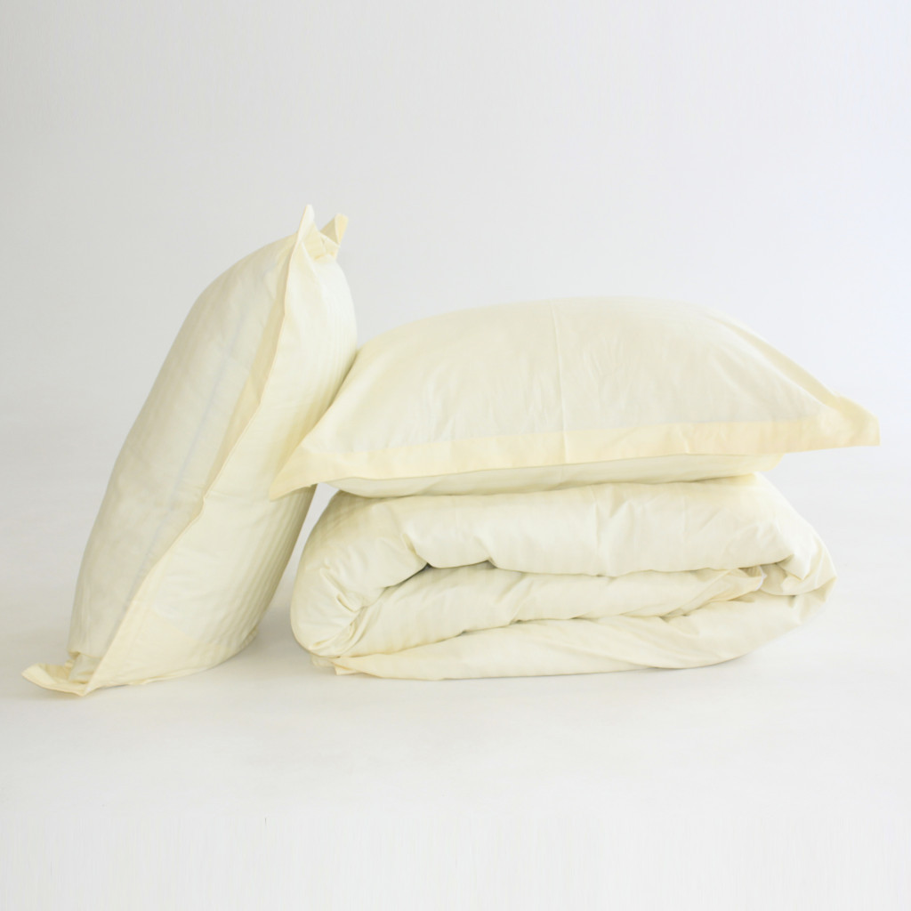 Постільна білизна MirSon Satin Stripe 30-0002SoftYellow 160х220 Сімейний (2200005247815) - изображение 10