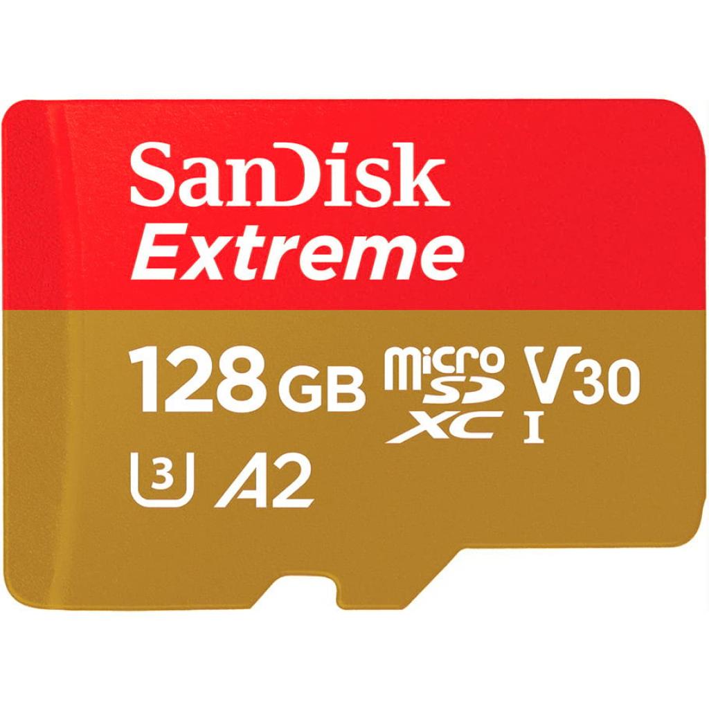 Карта пам'яті SanDisk 128GB microSD class 10 UHS-I U3 V30 A2 Extreme (SDSQXA1-128G-GN6MN) - изображение 1
