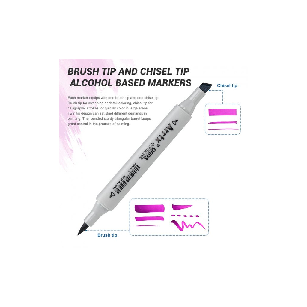 Художній маркер Arrtx Спиртові Oros ASM-03PL 24 кольори, фіолетові відтінки (LC302505) - picture 8