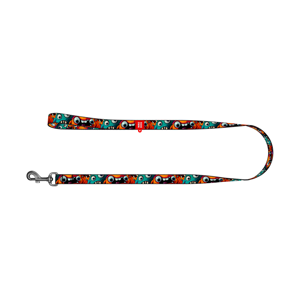 Повідець для собак WAUDOG Nylon "Зубасті монстри" L-XXL Ш 25 мм Д 300 см (762-4048) - зображення 2