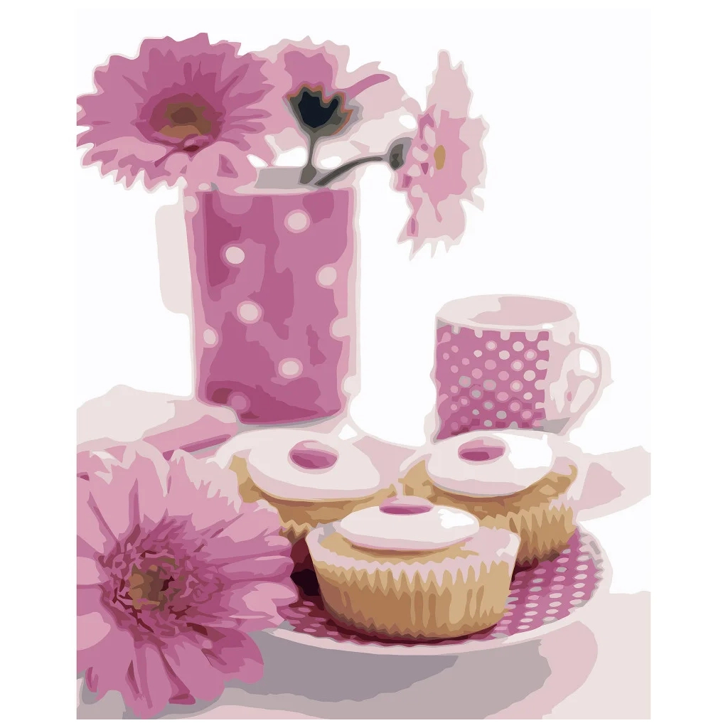 Картина по номерам Strateg Рожеві цяточки 40х50 см (VA-3199) - зображення 1