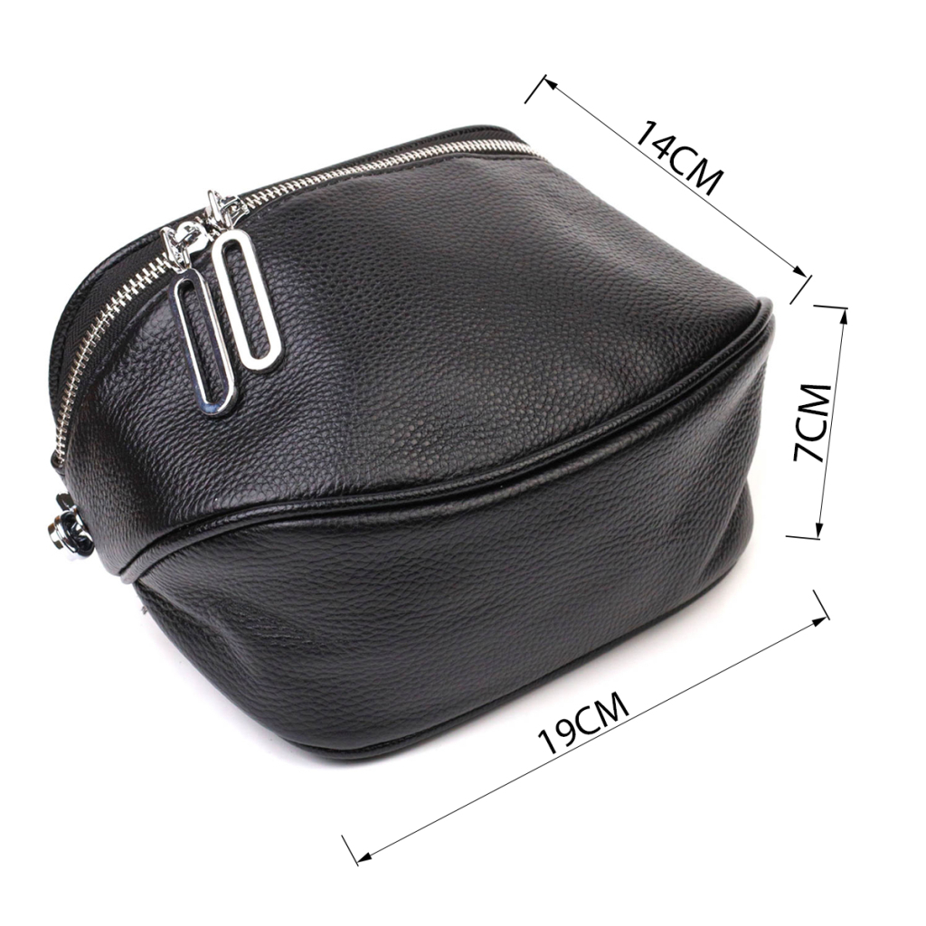 Сумка Vintage Напівкругла через плече з натуральної шкіри Чорна (22079) - зображення 3