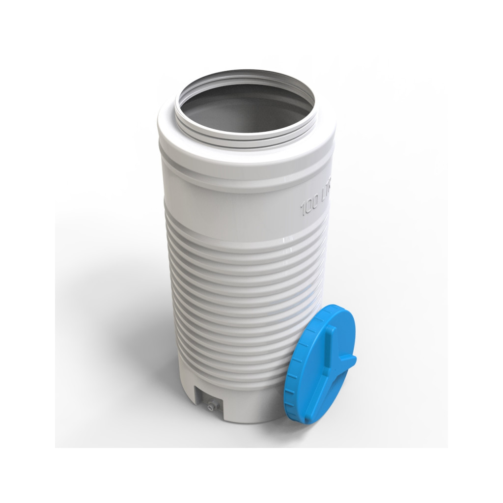 Ємність для води Євро Пласт вертикальна харчова 100 л вузька біла (12934) - зображення 2