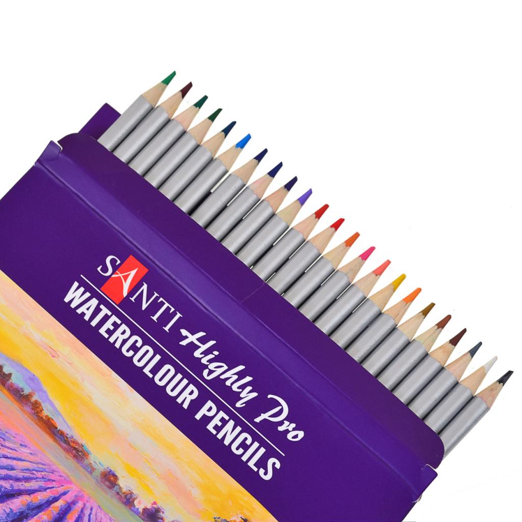 Олівці кольорові Santi Highly Pro 24 шт акварельні (742385) - изображение 2