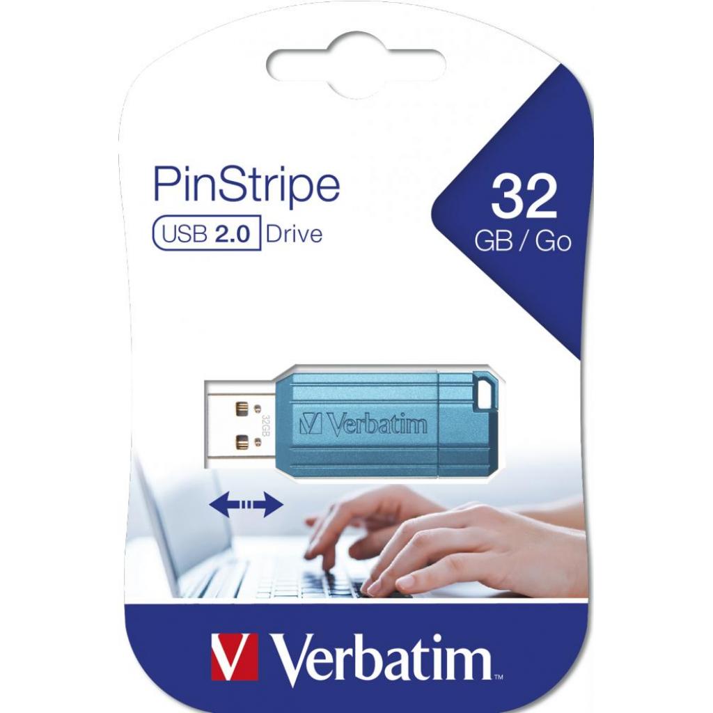 USB флеш накопичувач Verbatim 32GB Store 'n' Go Pin Stripe Blue USB 2.0 (049057) - зображення 5