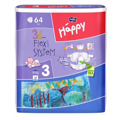 Підгузки Bella Baby Happy Midi 5-9 кг 64 шт (5900516601072) - зображення 1