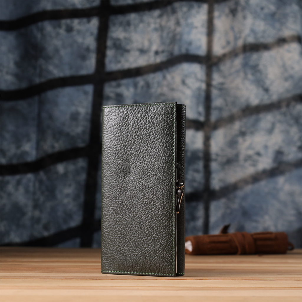 Гаманець ST Leather З натуральної шкіри Зелений (23106) - зображення 9