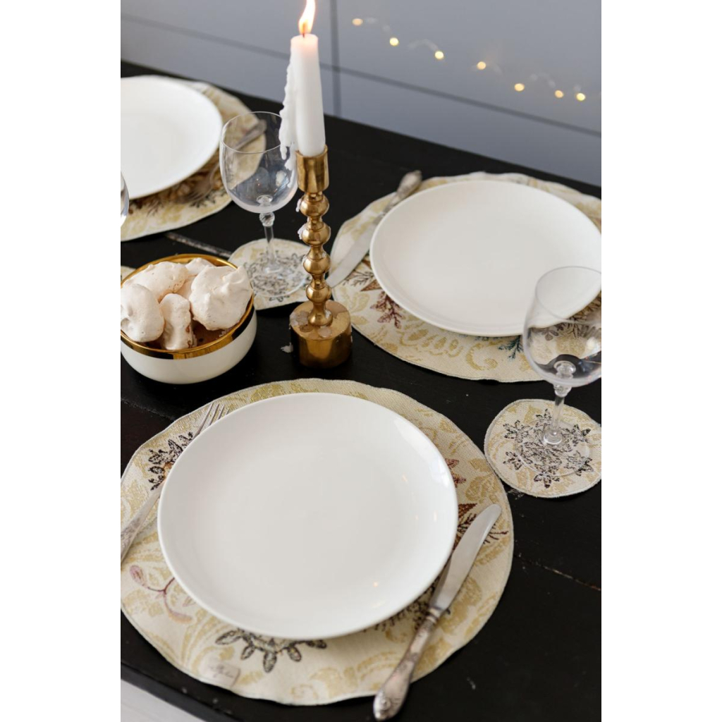 Серветка на стіл Прованс гобеленова Золоте свято D 35см (036313) - зображення 4