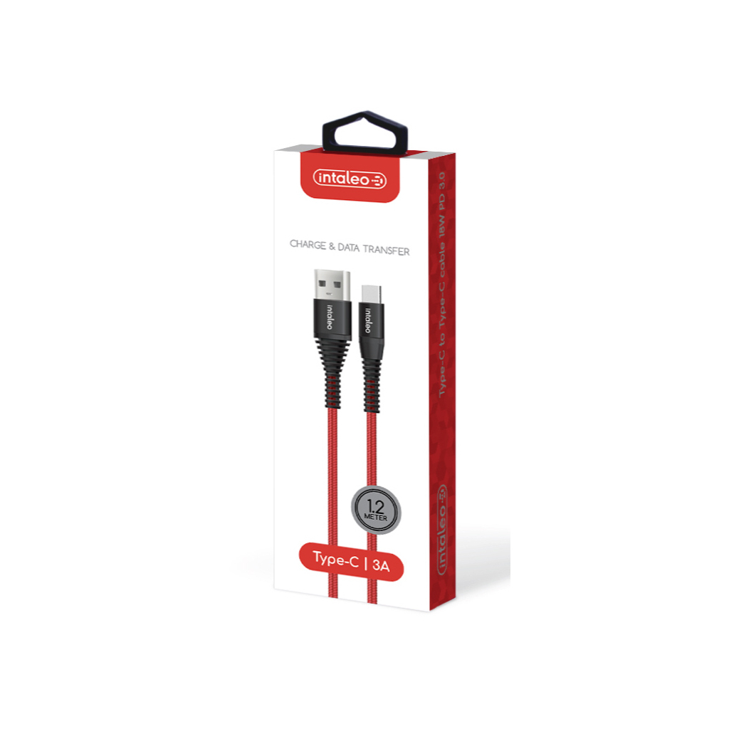 Дата кабель USB 2.0 AM to USB-C 1.2m Red Intaleo (1283126559464) - зображення 4