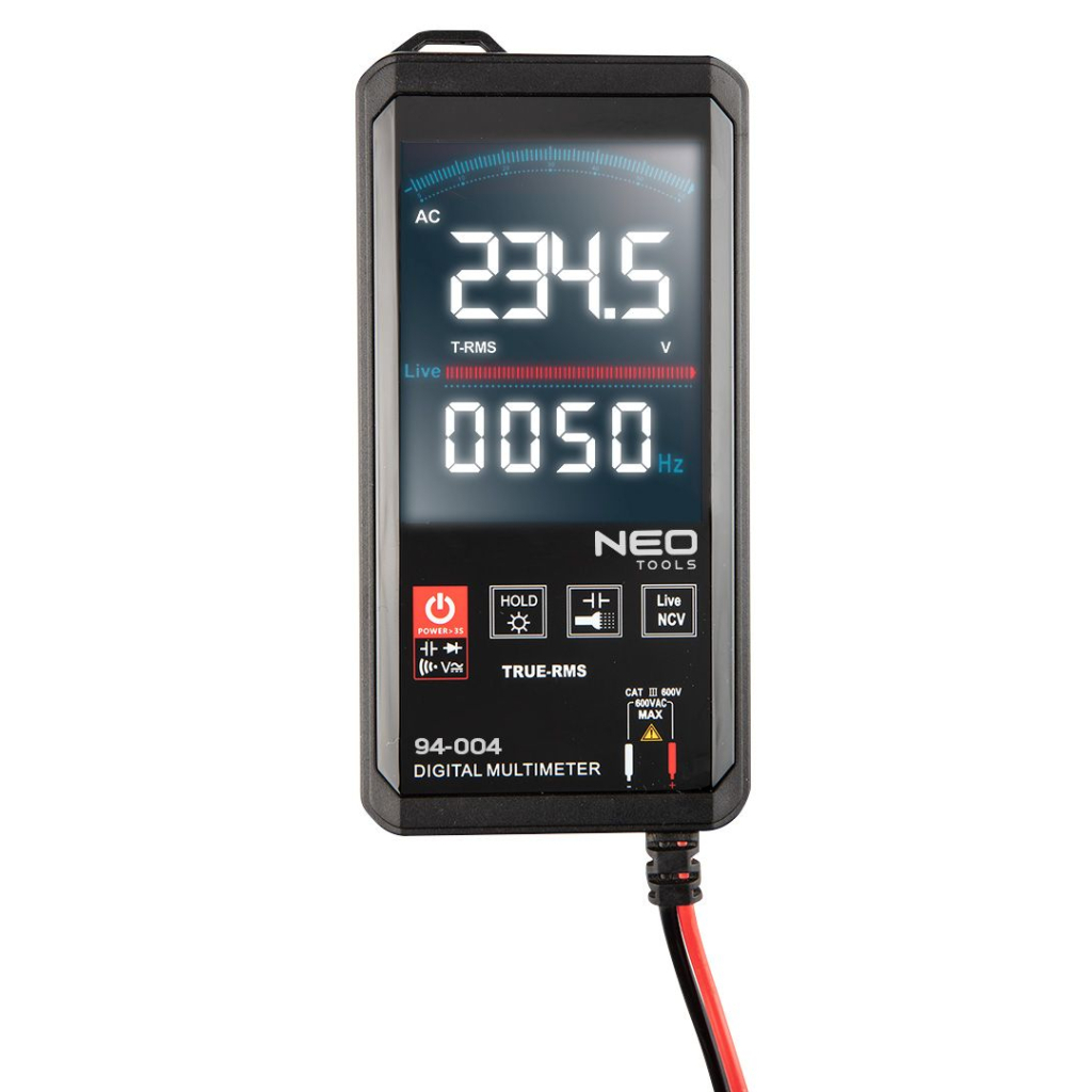 Цифровий мультиметр Neo Tools 0-600V, рідкокристалічний дисплей з підсвіткою, сенсорный (94-004) - зображення 8