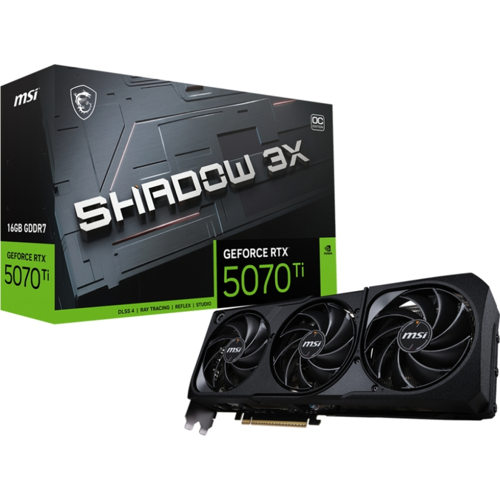 Відеокарта MSI GeForce RTX5070 Ti 16GB SHADOW 3X OC (RTX 5070 Ti 16G SHADOW 3X OC) - зображення 7