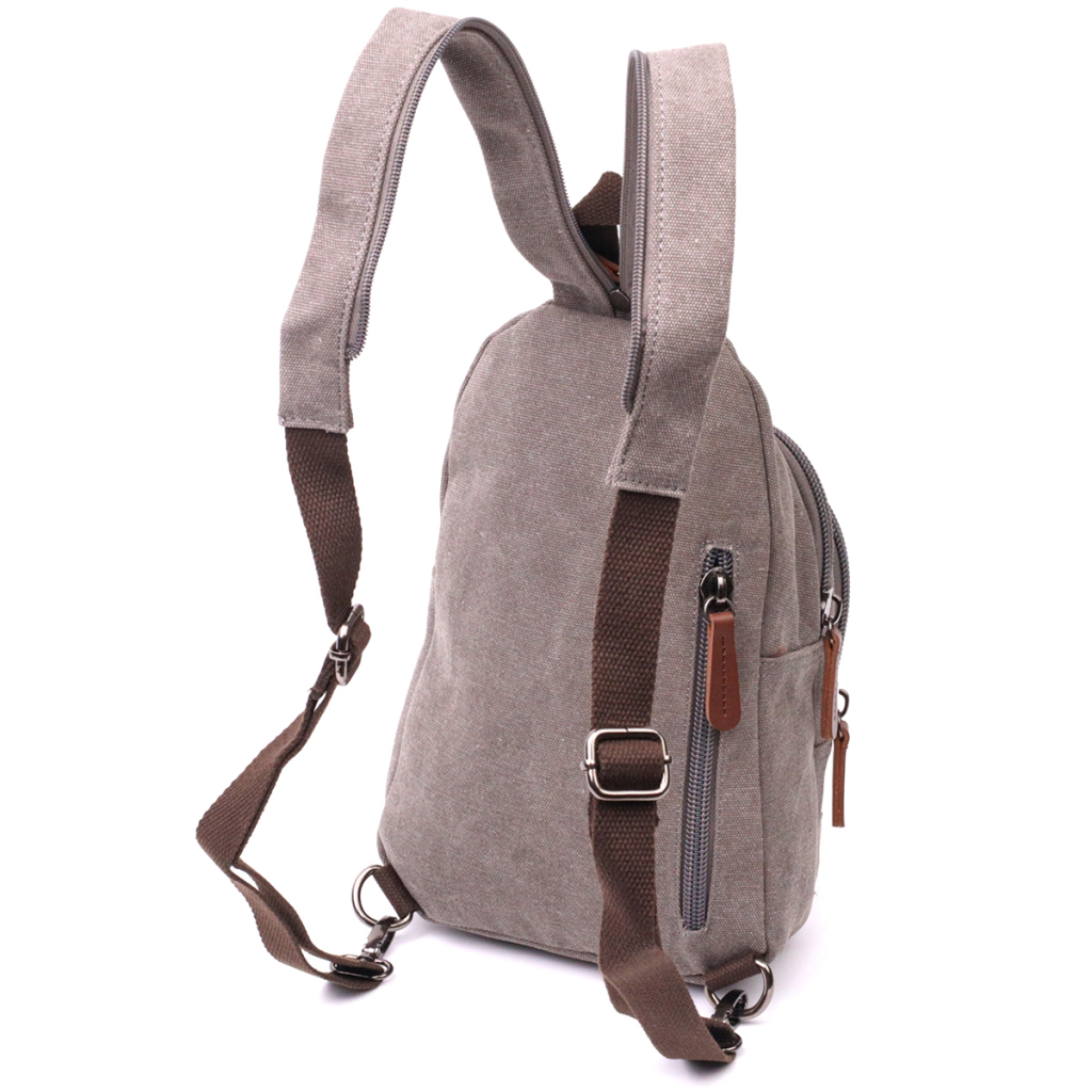 Сумка Vintage Текстильна через плече із ущільненою спинкою Сіра (22173) - зображення 2