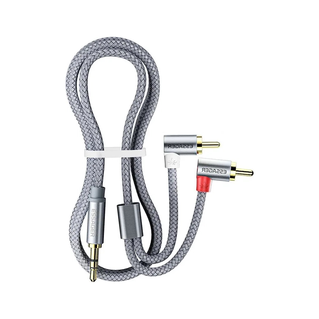 Кабель мультимедійний 3.5mm M to 2xRCA M 5.0m 90° corner Essager (EYPWT-MYD0G-P) - зображення 2