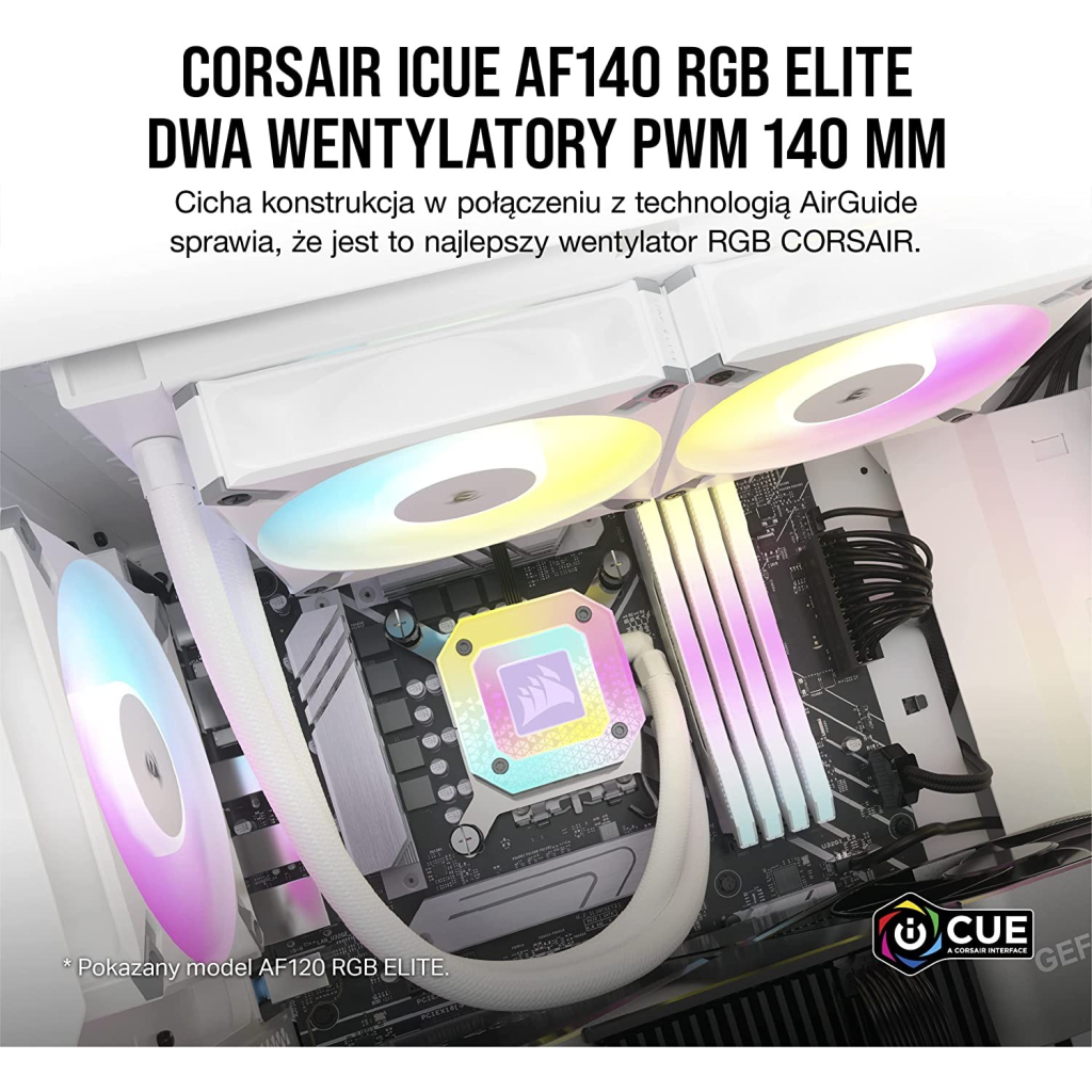 Кулер до корпусу Corsair AF140 RGB Elite White Dual Pack (CO-9050160-WW) - зображення 4