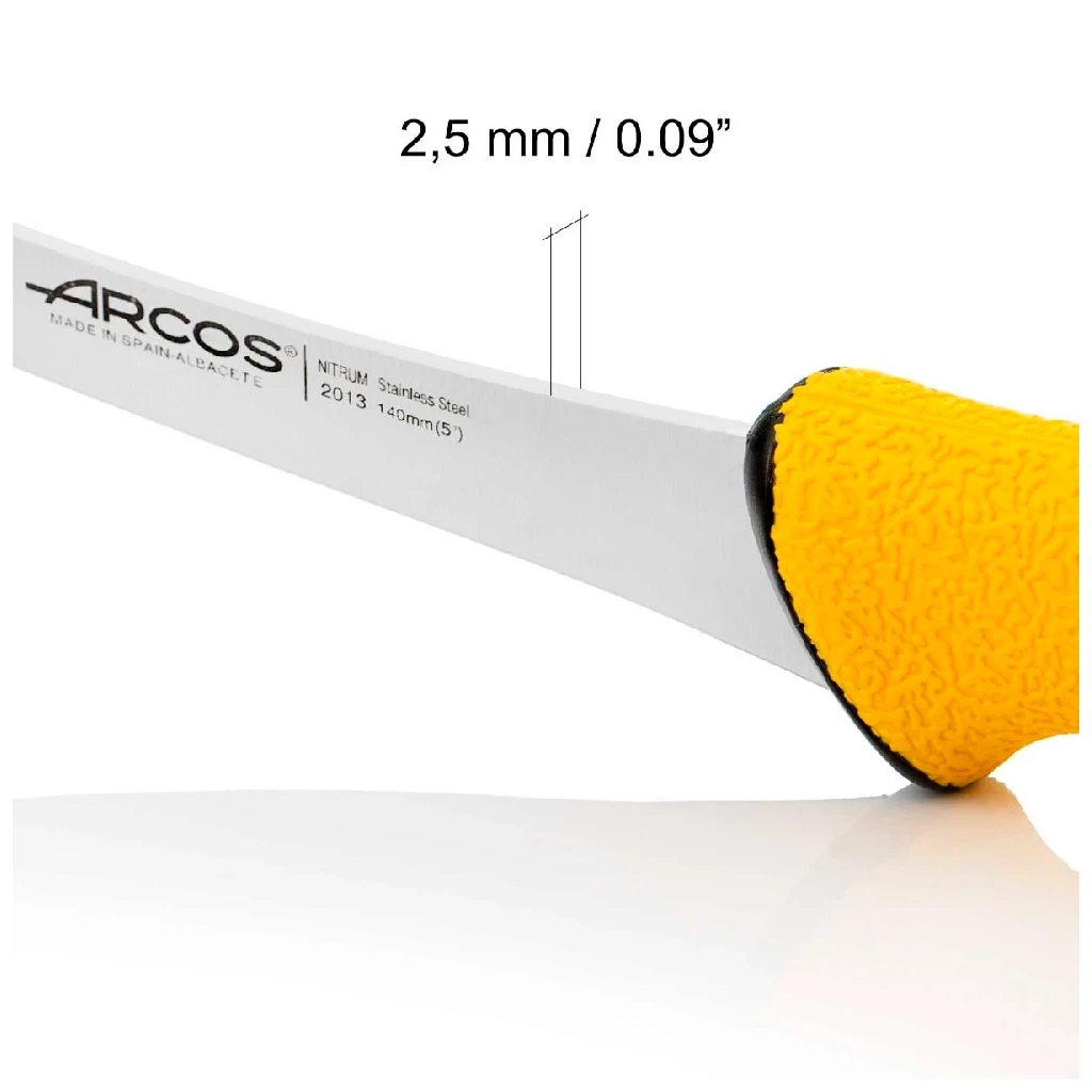 Кухонний ніж Arcos Duo Pro обвалювальний 140 мм зі скошеним лезом напівжорсткий (201300) - зображення 5