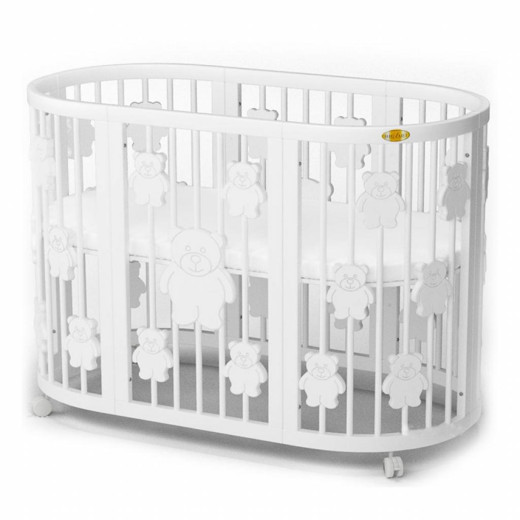 Ліжечко Ingvart SMART BED ROUND з ведмедиками білий (1369003) - зображення 1