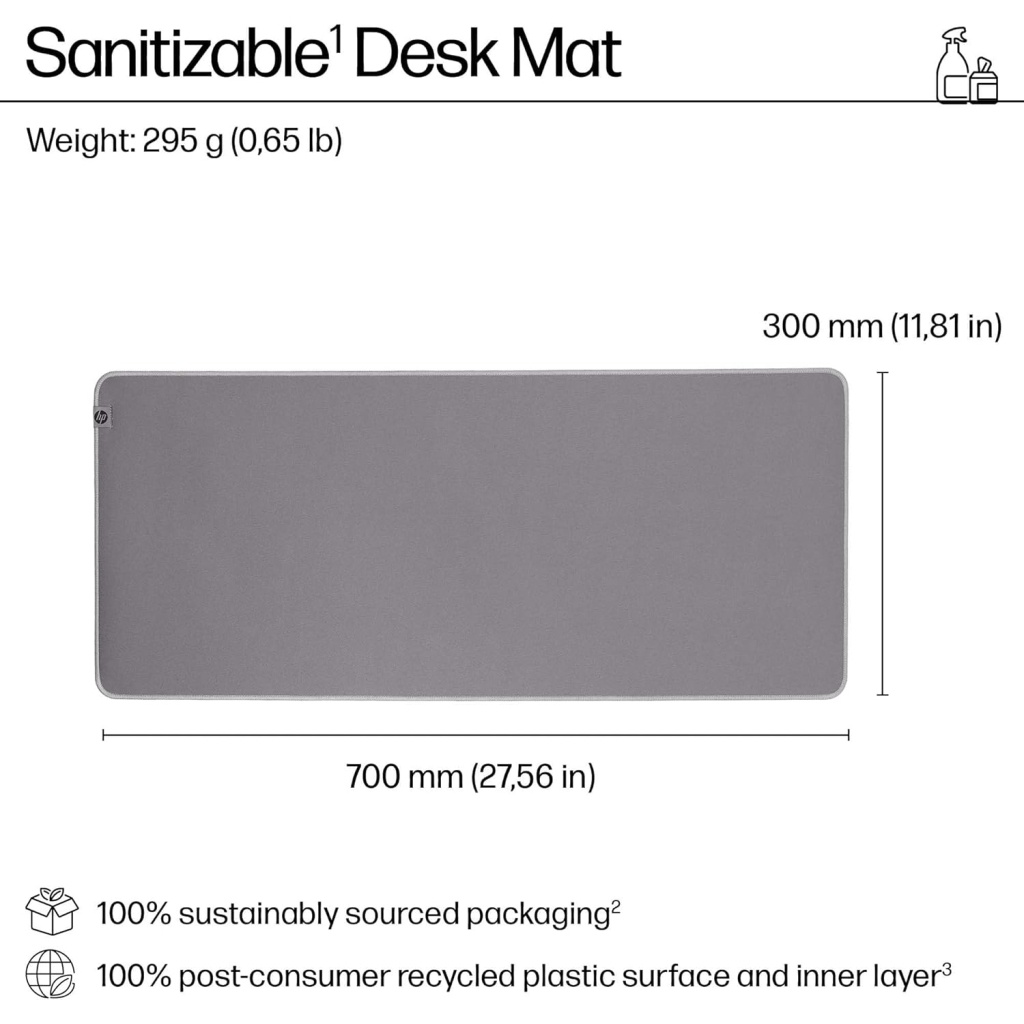 Килимок для мишки HP 205 Sanitizable XL Speed/Control Grey (8X596AA) - зображення 5