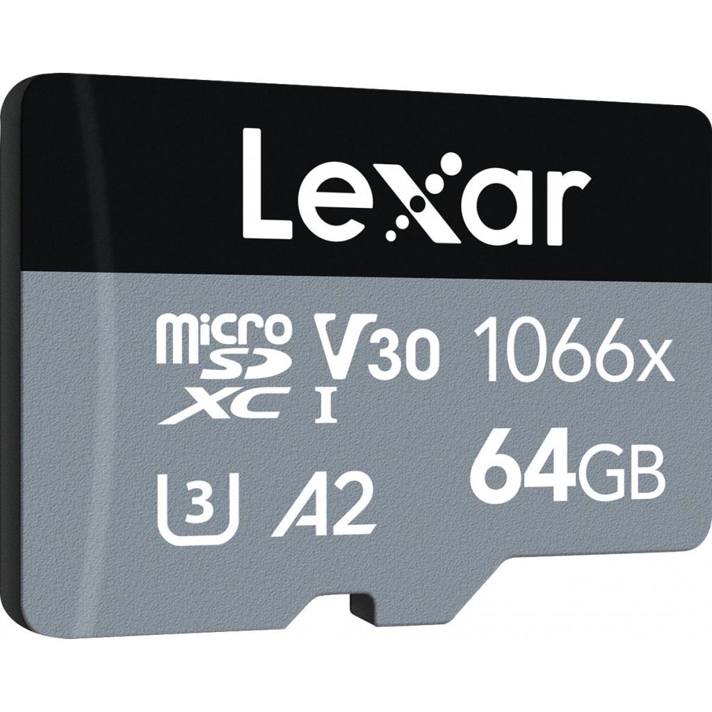 Карта пам'яті Lexar 64GB microSDXC class 10 UHS-I 1066x Silver (LMS1066064G-BNANG) - зображення 2
