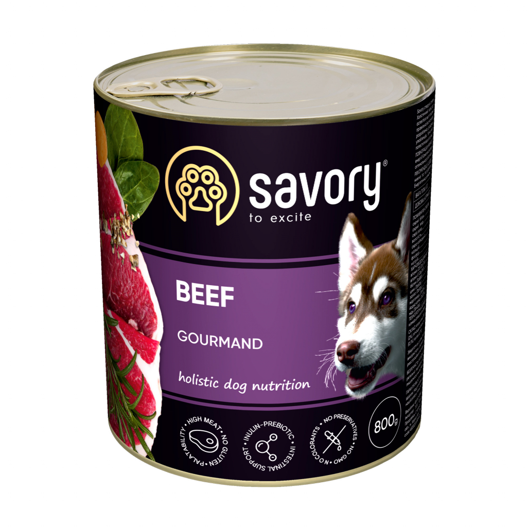 Консерви для собак Savory Dog Gourmand яловичина 800 г (4820232630440) - зображення 1
