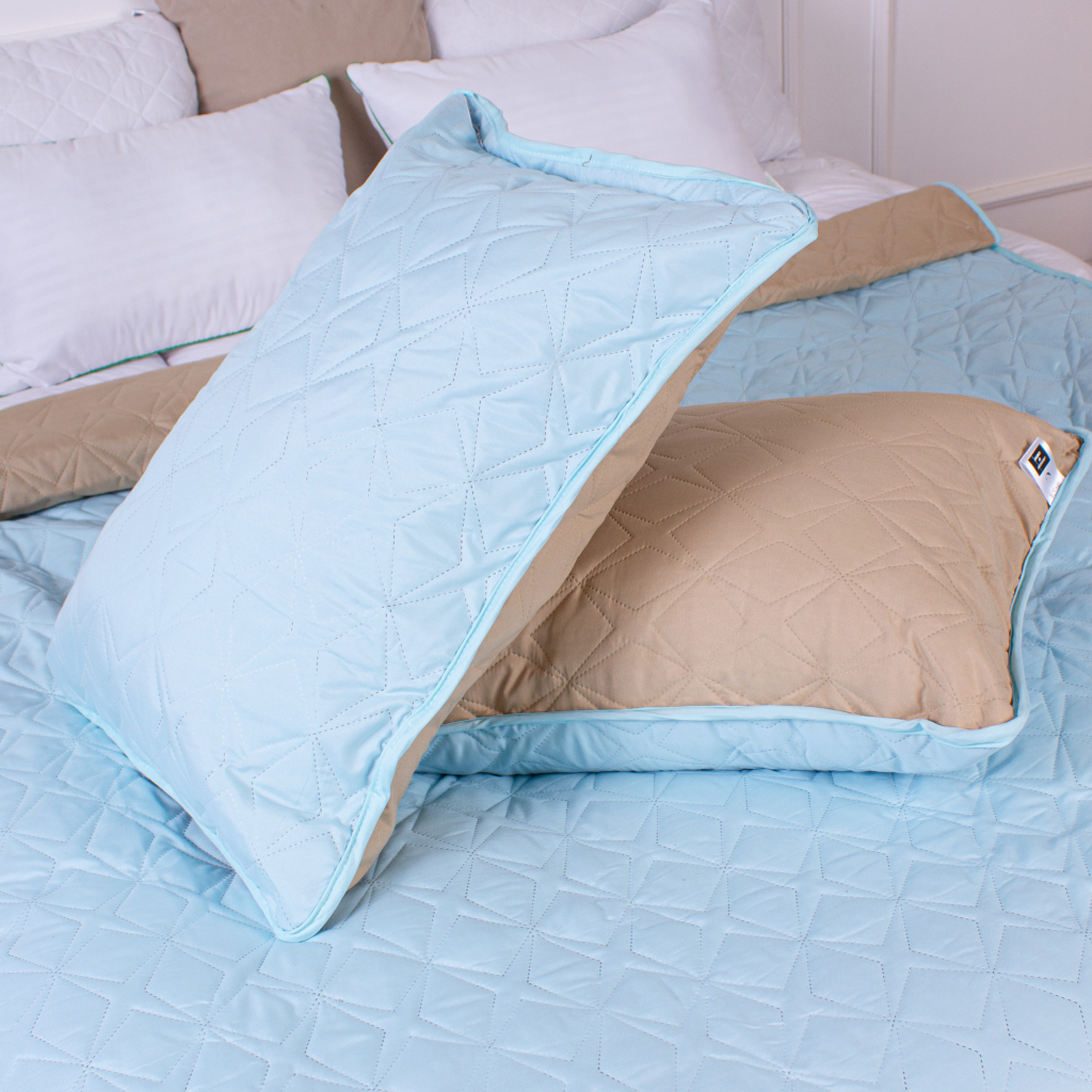 Покривало MirSon набір Serenity Line №7034 Azure 150х210 + наволочка 50х70 (2200005377239) - зображення 10