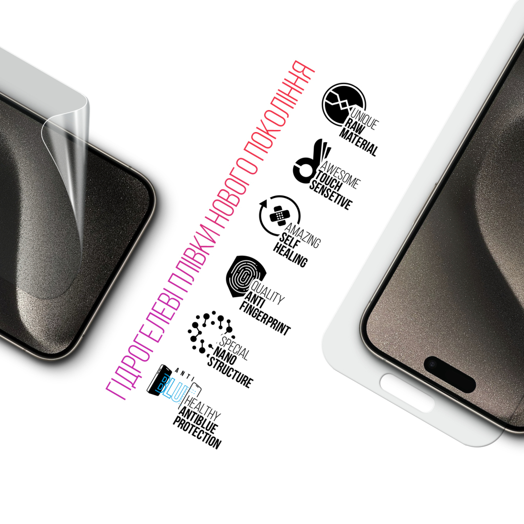 Плівка захисна Armorstandart Kit Clear + Anti-Blue Apple iPhone 15 Pro Max (ARM80680) - изображение 3