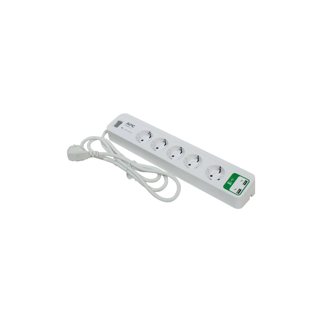 Мережевий фільтр живлення APC Essential SurgeArrest 5 outlets ++ 2 USB (5V, 2.4A) (PM5U-RS) - зображення 2