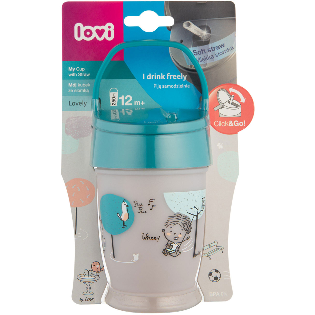 Поїльник-непроливайка Lovi Lovely Boy із силіконовою трубочкою 250 мл (35/354boy) - зображення 4