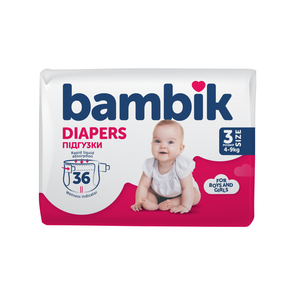 Підгузки Bambik Midi 3 (4-9 кг) 36 шт (43406500) - зображення 1
