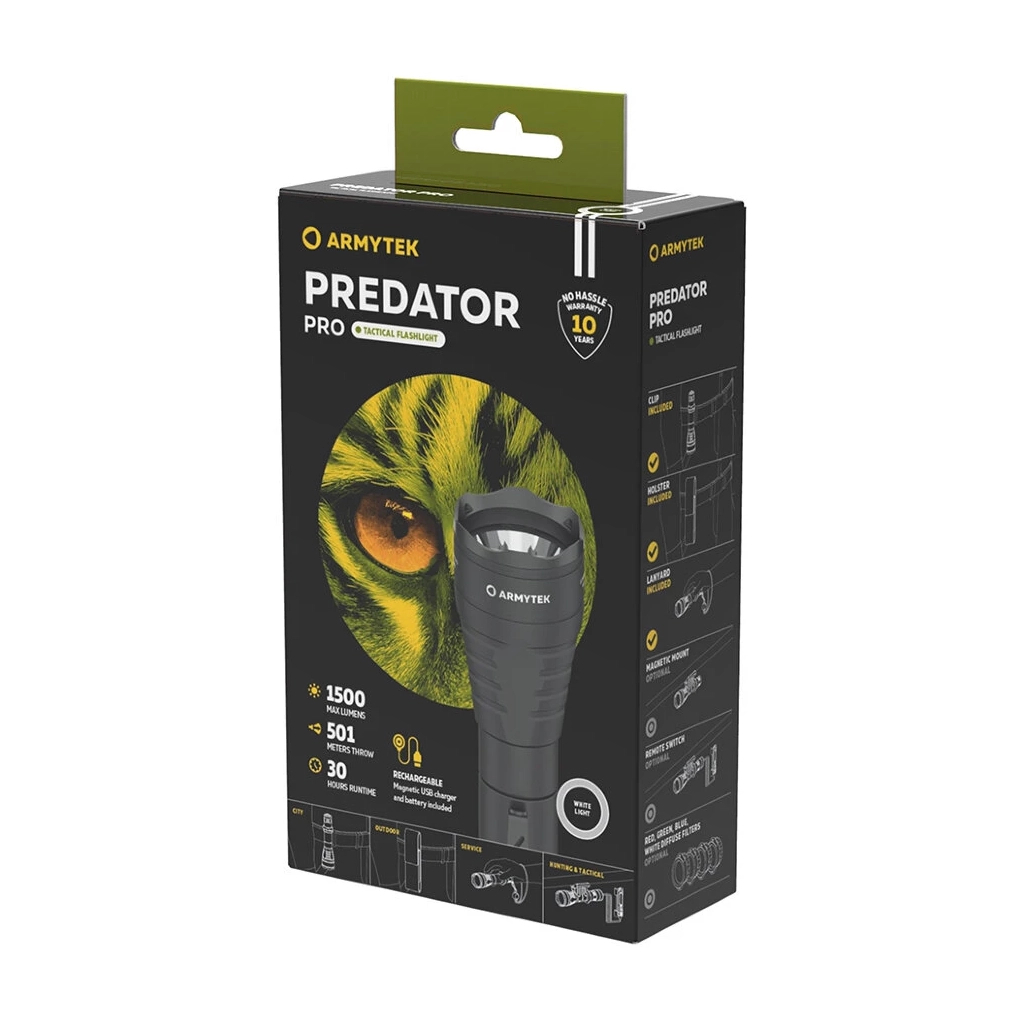 Ліхтар Armytek Predator Pro Marnet USB White (F07301C) - зображення 5
