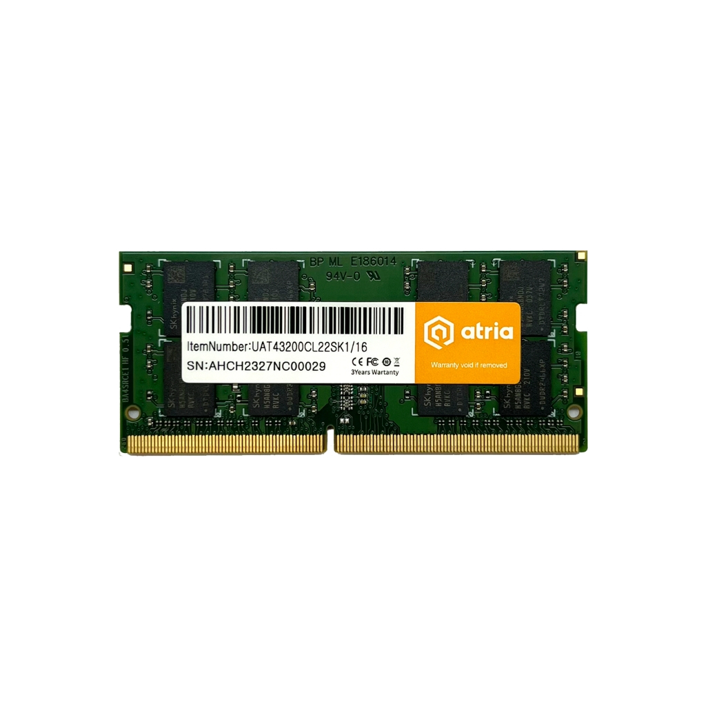 Модуль пам'яті для ноутбука SoDIMM DDR4 16GB 3200 MHz ATRIA (UAT43200CL22SK1/16) - зображення 1