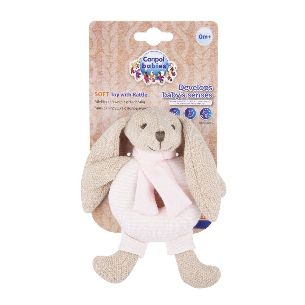 Брязкальце Canpol м'яка Кролик рожевий (80/201_pin) - зображення 3